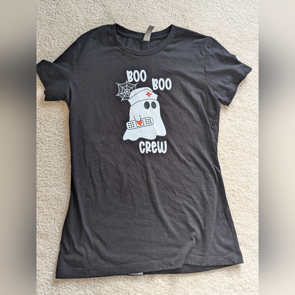 Boo boo crew ghost nurse crew neck t Shirt next level apparel Halloween - Picture 1 of 3